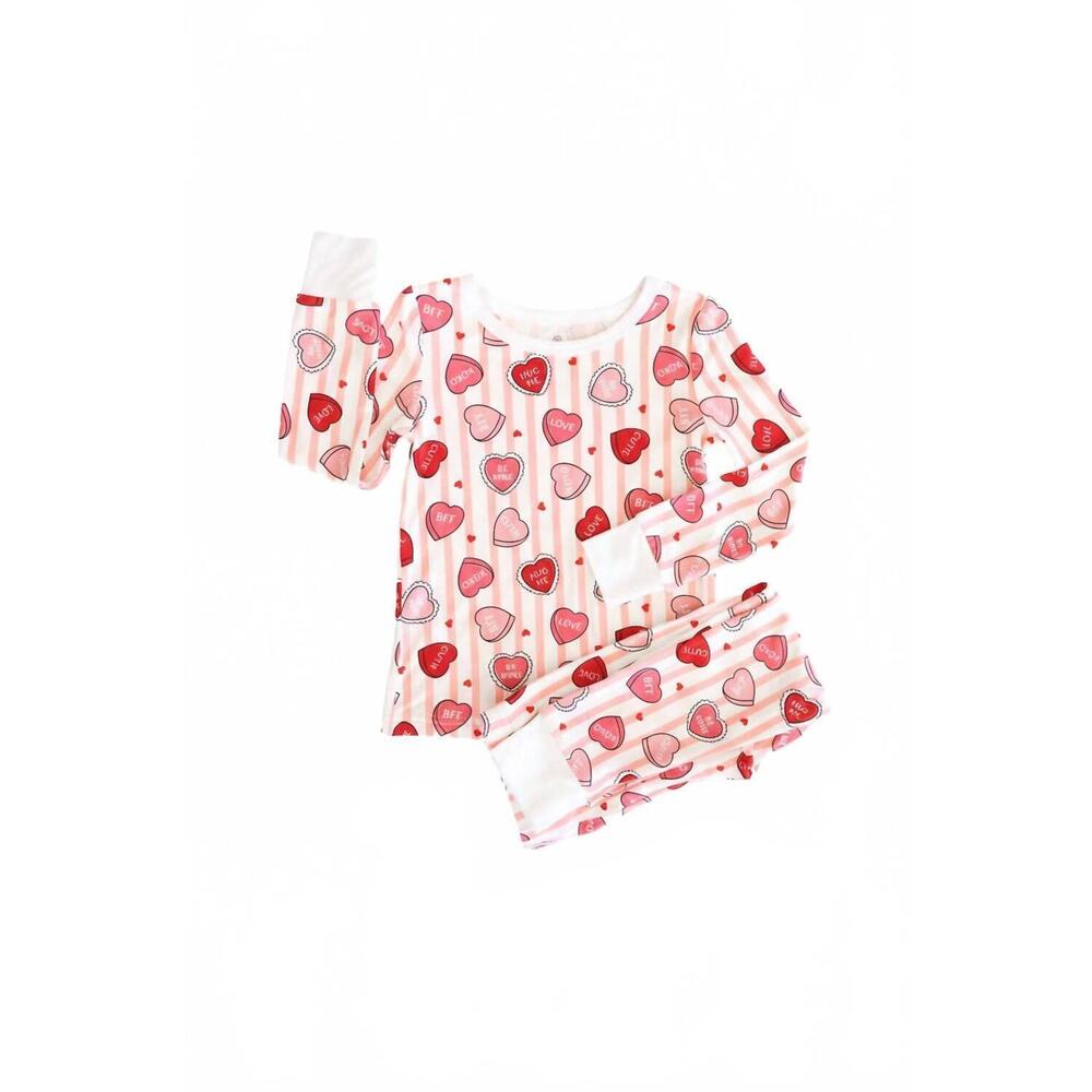 NEW CADEN LANE kid's sweet like candy two piece pajama set in pink